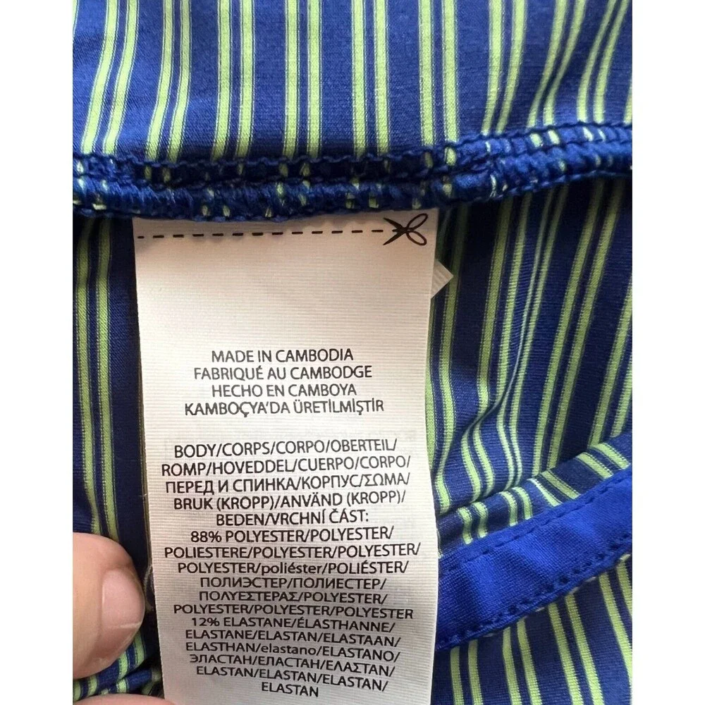 RLX Ralph Lauren Men's Blue / Green Stripe Performance Golf Polo Shirt Size XL